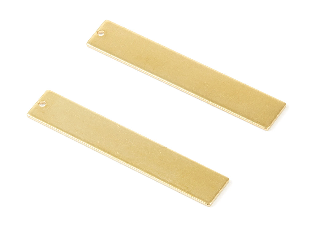 Personalized stamping blank - Brass Rectangle Charms - Rectangle Raw Brass Pendant - Brass Earring Findings  - 46.72x8.58x1mm - PP1494 - DOMEDBAZAAR