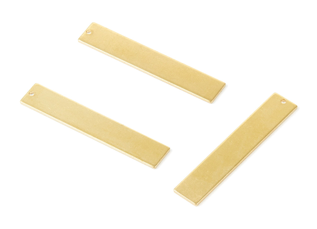 Personalized stamping blank - Brass Rectangle Charms - Rectangle Raw Brass Pendant - Brass Earring Findings  - 46.72x8.58x1mm - PP1494 - DOMEDBAZAAR