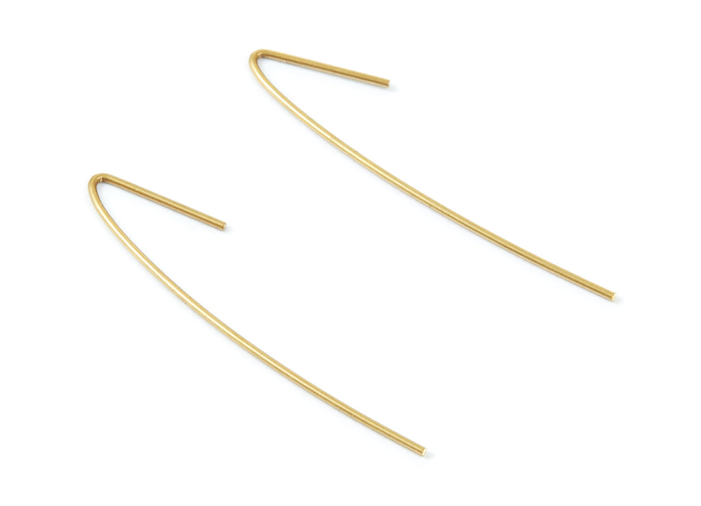 Brass Earring Wire - Raw Brass Ear  Hooks - Earring Findings - Jewelry Supplies - 36.8x7.87x0.67mm - PP1497 - DOMEDBAZAAR