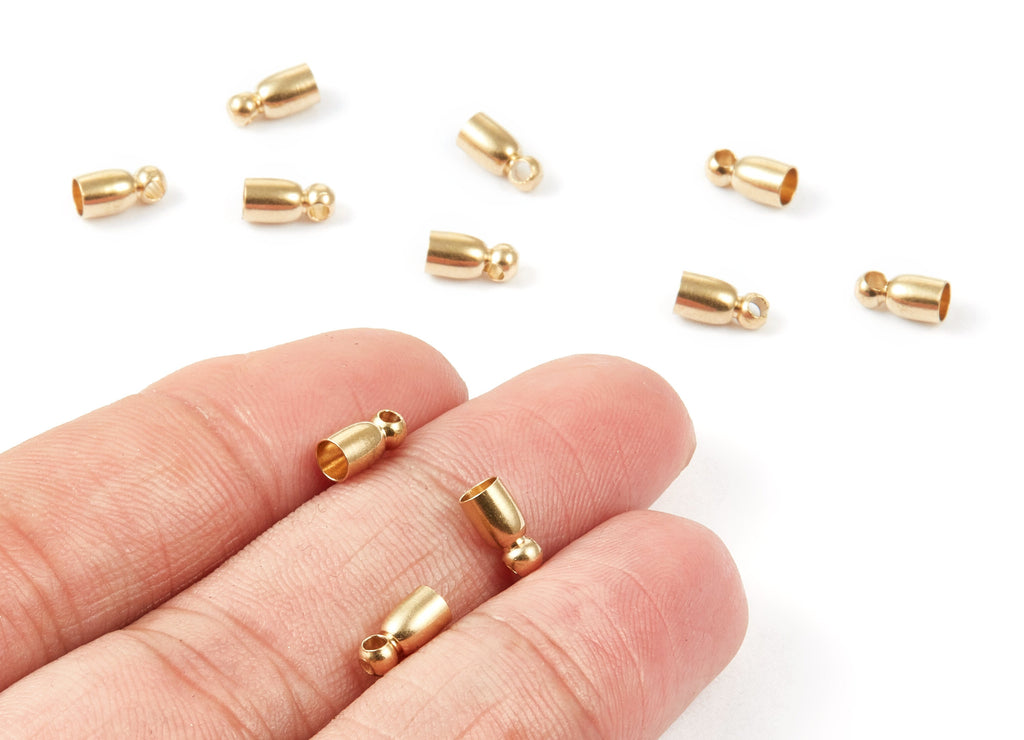 Brass Tassel End Caps - 4x8 - Raw Brass Barrel End - Cord End Caps - Jewelry Supplies - 7.99x3.95x0.3mm - PP1463 - DOMEDBAZAAR