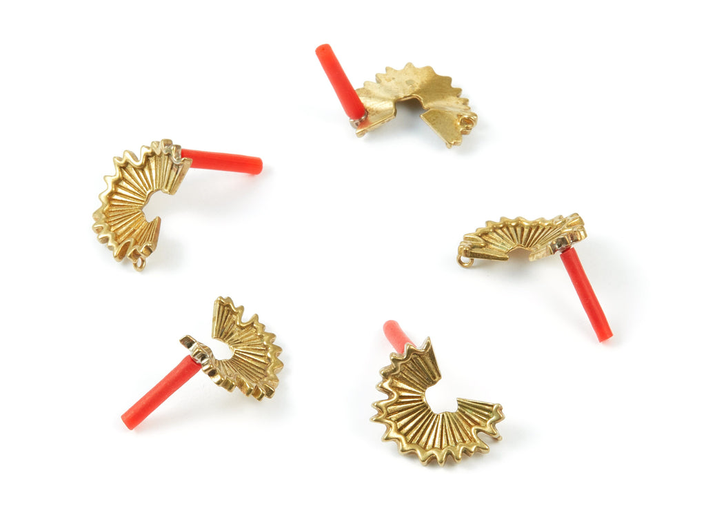 Earrings Stud - Raw Brass Earring Post- Stainless Steel Stud - Right Side -  Ear Studs - 18.45x14.16x1.78mm - PP2144R - DOMEDBAZAAR