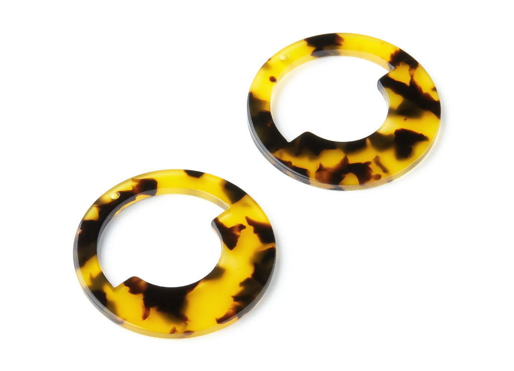 Acetate Acrylic Earring Charms - Acetate Pendant With 1 Hole - Color Code: A02 - Circle Shaped Earrings - 39.65x39.65x2.5mm - AC1339B - DOMEDBAZAAR