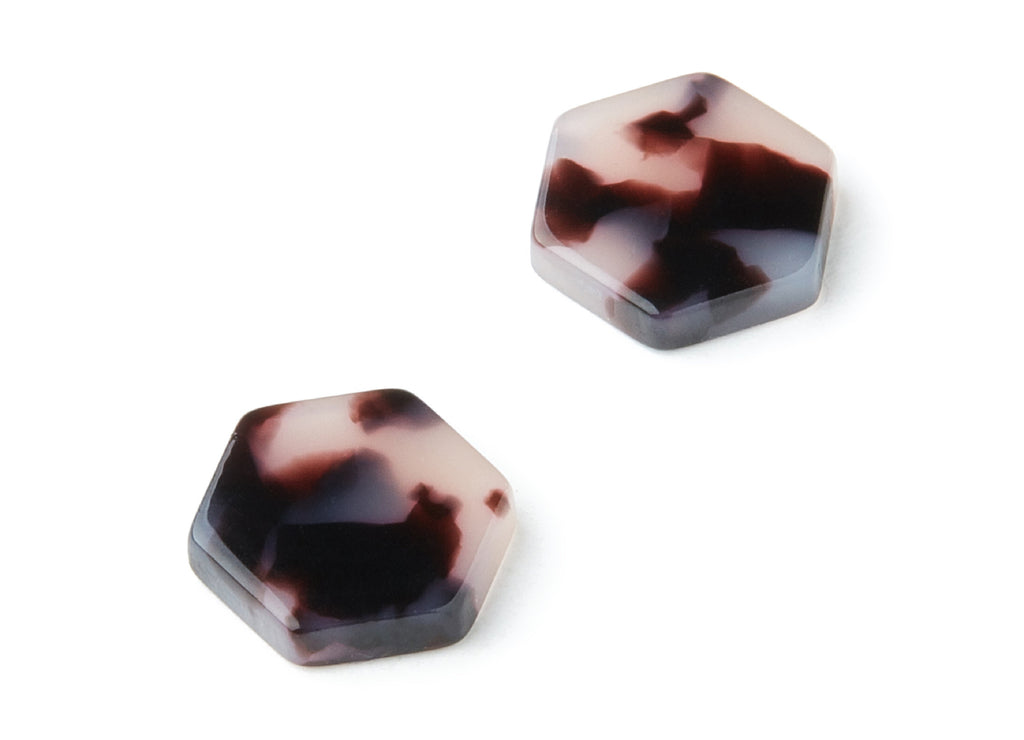 Acetate Acrylic Earring Charms - Blonde Tortoise Shell Pendants - Hexagon Shaped Earrings - Color Code:A06 - 12.29x11x2.53mm - AC1418D - DOMEDBAZAAR