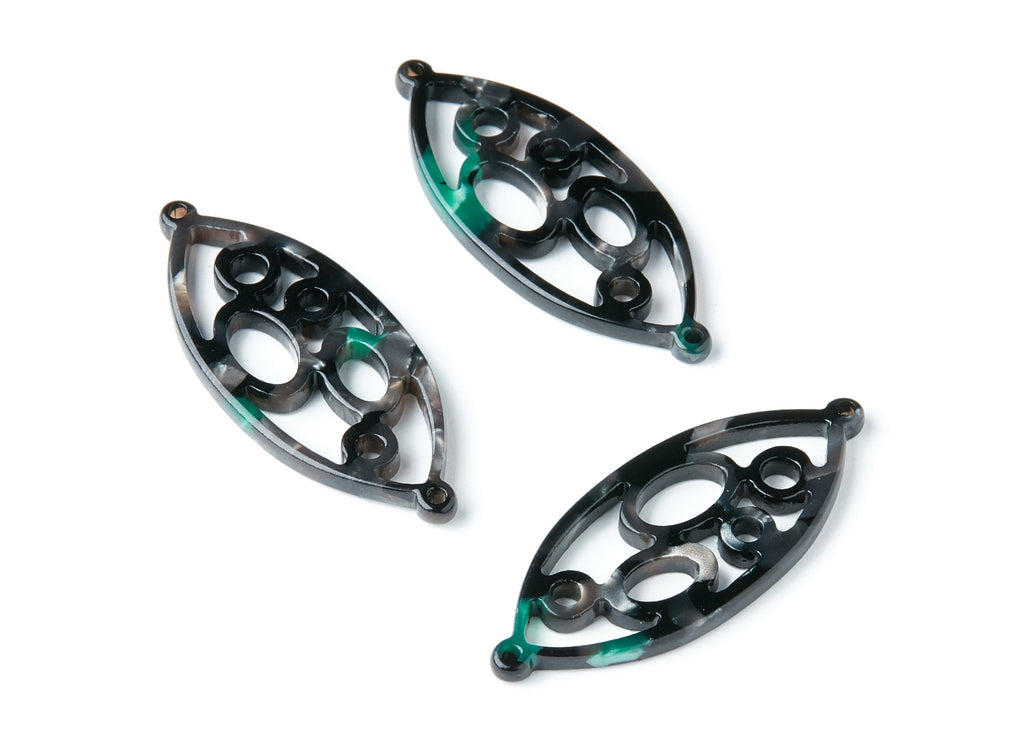 Acetate Leaf Earring Charms - Leaf Shaped Pendant - Earring Findings - Jewelry Supplies - 43.78x18x2.84mm - AC1372U - DOMEDBAZAAR