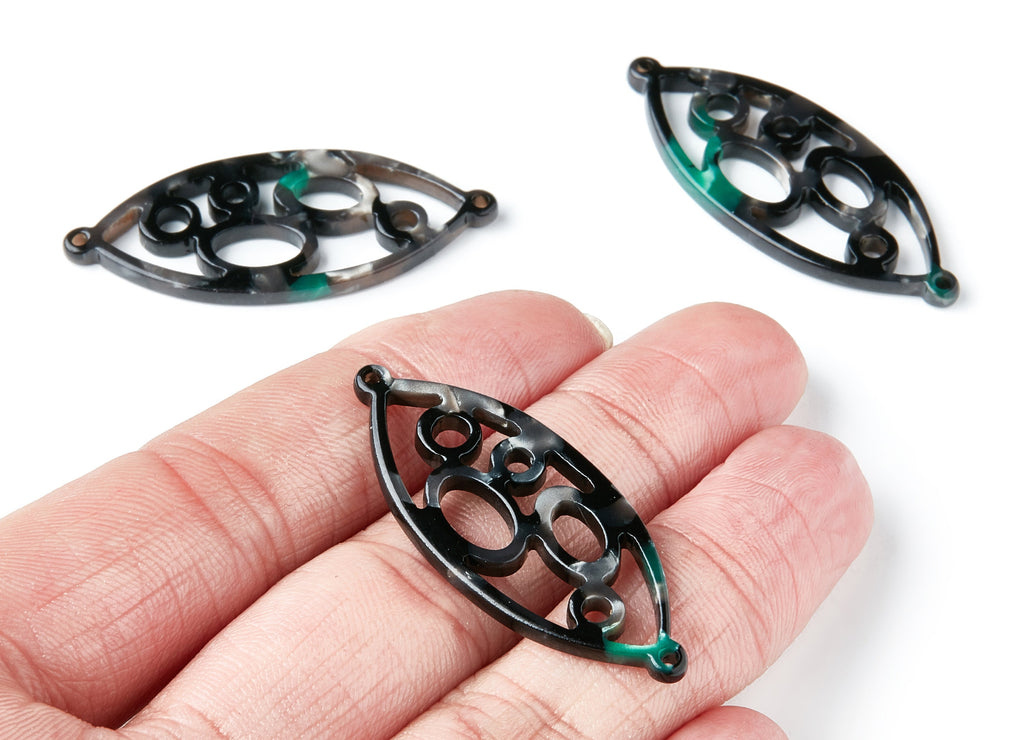 Acetate Leaf Earring Charms - Leaf Shaped Pendant - Earring Findings - Jewelry Supplies - 43.78x18x2.84mm - AC1372U - DOMEDBAZAAR
