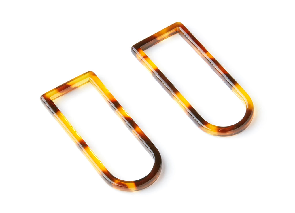 Acetate Acrylic Charms - Tortoise Shell Earrings - Geometric Pendant - Jewelry Making Supplies - Color Code: A05 - 41.5x17.7x2.7mm - AC1362G - DOMEDBAZAAR