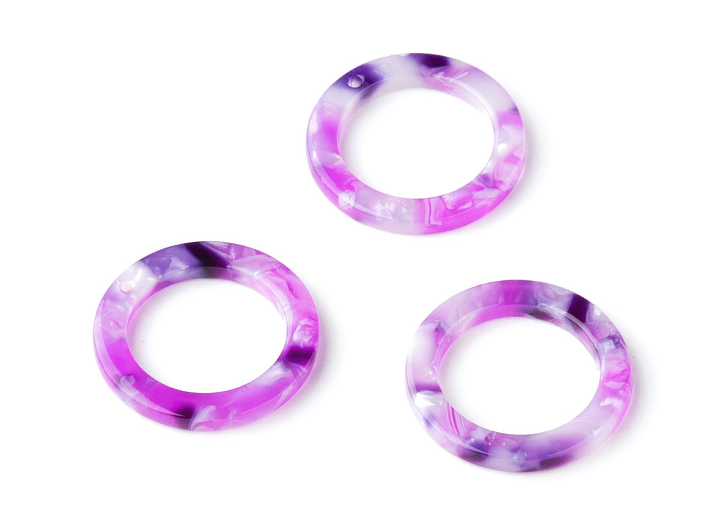 Acetate Hoop Earring Charms - Circle Shaped Pendant - Earring Findings - Jewelry Supplies - Color Code: A224 - 22.8x22.8x2.63mm - AC1118J - DOMEDBAZAAR