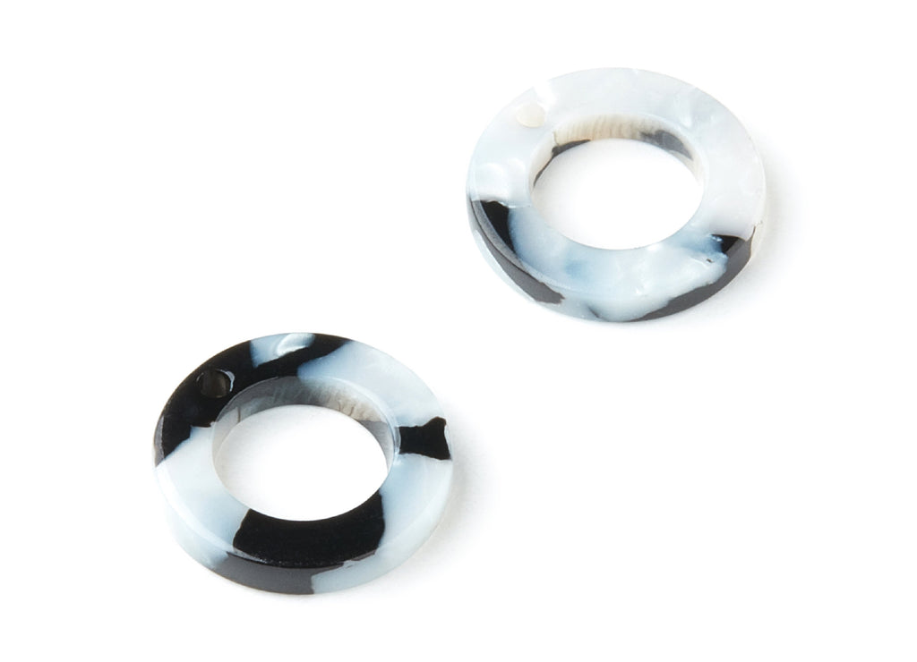 Acetate Hoop Earring Charms - Circle Shaped Pendant - Earring Findings - Jewelry Supplies - Color Code: A15 - 15.9x15.9x2.66mm - AC1117H - DOMEDBAZAAR