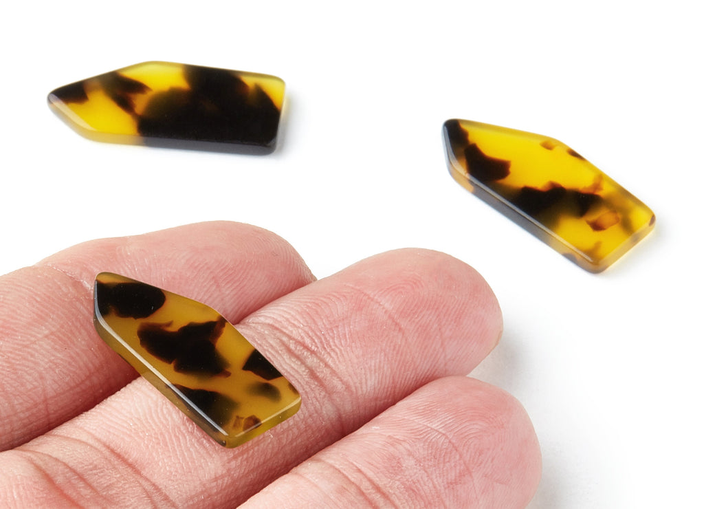 Acetate Acrylic Earring Charms - Tortoise Shell Earrings - Unique Pendant - Jewelry Supplies - Color Code: A02 - 24.5x10.77x2.7mm - AC1234C - DOMEDBAZAAR