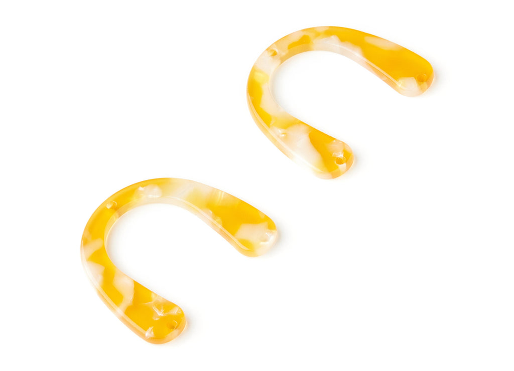 Acetate U Earring Charms - U Pendant With 3 Holes - Earring Findings - Jewelry Supplies - Color Code: A43 - 36x30.5x2.7mm - AC1361J - DOMEDBAZAAR