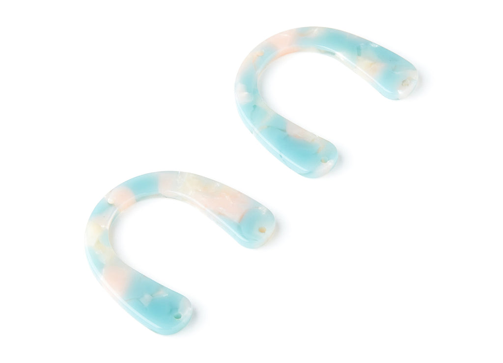 Acetate U Earring Charms - U Pendant With 3 Holes - Earring Findings - Jewelry Supplies - Color Code: A36 - 36x30.5x2.7mm - AC1361K - DOMEDBAZAAR