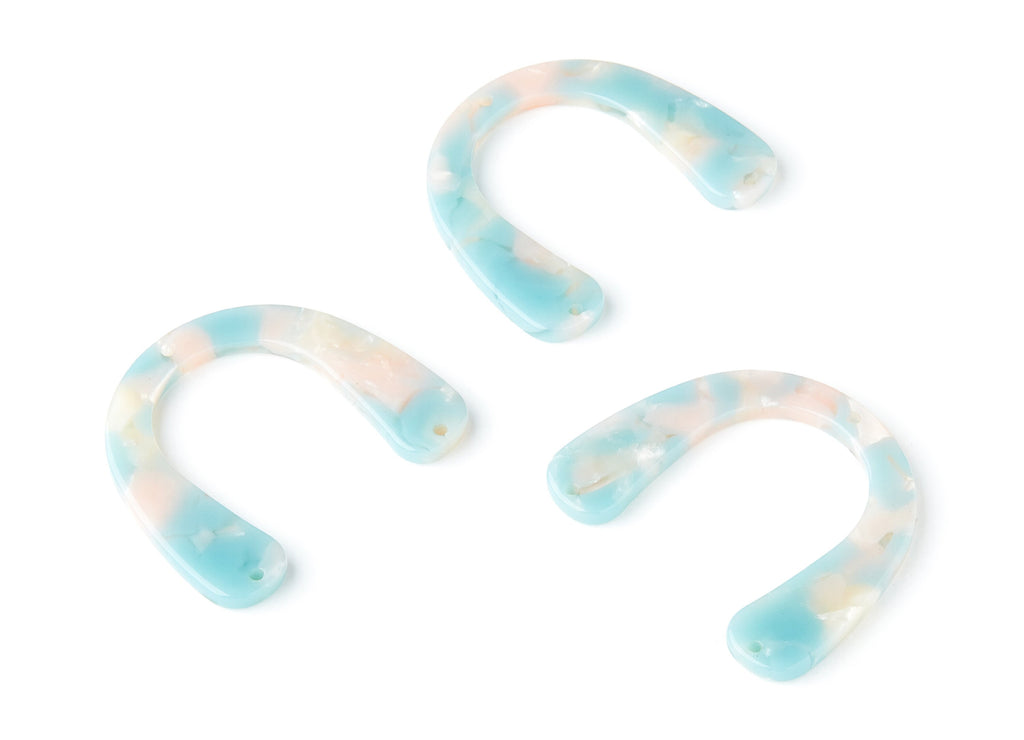 Acetate U Earring Charms - U Pendant With 3 Holes - Earring Findings - Jewelry Supplies - Color Code: A36 - 36x30.5x2.7mm - AC1361K - DOMEDBAZAAR