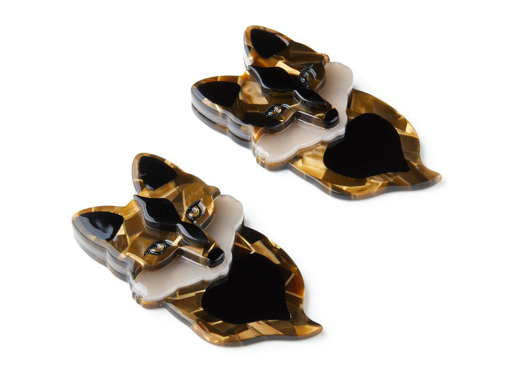 Cellulose Acetate Brooch - Acrylic Celluloid Acetate Charm - Fox Shaped Pendant - Very Nice Charms - 60x34.2x11mm - AC1413 - DOMEDBAZAAR