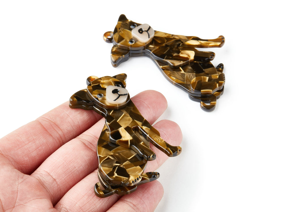 Acrylic Celluloid Acetate Charm - Dog Shaped Keychain Pendant - Very Nice KeyChain Charms - 67.4x43x10.9mm - AC1404 - DOMEDBAZAAR