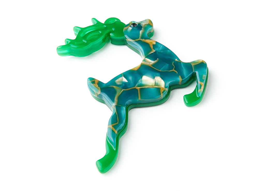 Acrylic Celluloid Acetate Charm - Deer Shaped Keychain Pendant - Very Nice KeyChain Charms -64x55x5.6mm - AC1412 - DOMEDBAZAAR