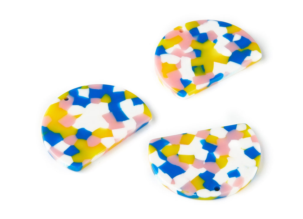 Acetate D Earring Charms - Acrylic D Pendant - Earring Findings - Jewelry Supplies - Color Code:A203 - 34.95x25.65x2.52mm - AC1492-A203 - DOMEDBAZAAR
