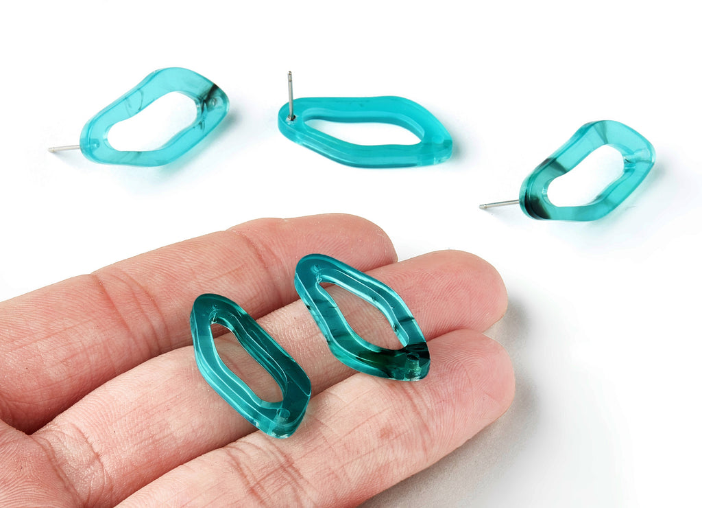Acetate Oval Earring Stud - Oval Earring Post and Stud - Earring Findings - Jewelry Supplys - Color Code: A220 - 29.1x14.2x3mm - AC1528-A220 - DOMEDBAZAAR