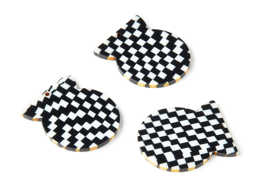 Acetate Geometric Charms - Geometric Earring and Pendant - Jewelry Supplys - Color Code: A206 - 38.97x33.14x2.58mm - AC1500-A206 - DOMEDBAZAAR