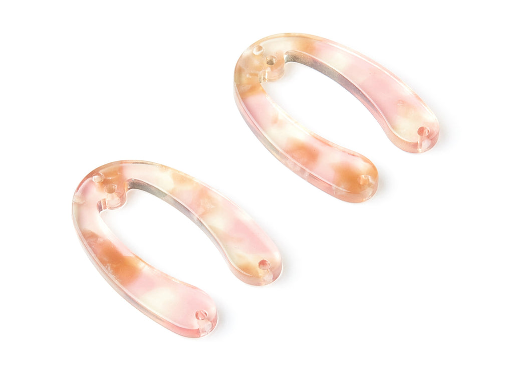 Acetate U Earring Charms - U Pendant With 4 Holes - Earring Findings - Jewelry Supplies - Color Code: A45 - 31.76x22.44x2.7mm - AC1378G - DOMEDBAZAAR
