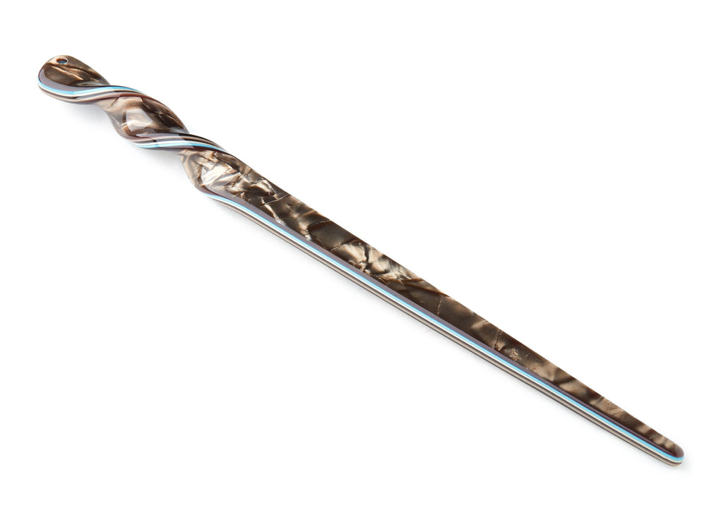 Acrylic Hair Stick Charms - Acrylic Celluloid Acetate - 1 Hole - Stick Shaped Hair Pin  - 18.5x12x4.84mm - AC1401A - DOMEDBAZAAR