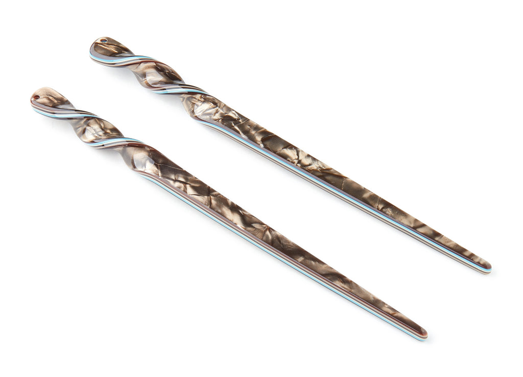 Acrylic Hair Stick Charms - Acrylic Celluloid Acetate - 1 Hole - Stick Shaped Hair Pin  - 18.5x12x4.84mm - AC1401A - DOMEDBAZAAR