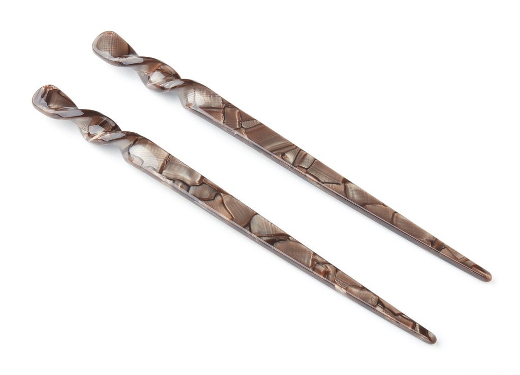 Acrylic Hair Stick Charms - Acrylic Celluloid Acetate - 1 Hole - Stick Shaped Hair Pin  - 18.5x12x4.3mm - AC1401D - DOMEDBAZAAR