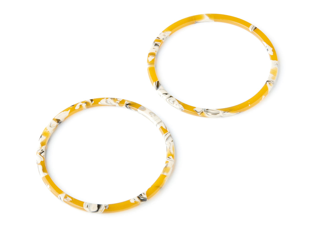 Acetate Hoop Earring Charms - Circle Shaped Pendant - Earring Findings - Jewelry Supplies - Color Code: A14 - 57x57x2.7mm - AC1165R - DOMEDBAZAAR