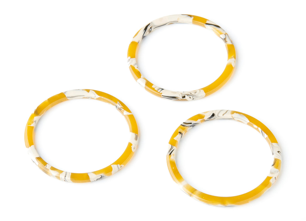 Acetate Hoop Earring Charms - Circle Shaped Pendant - Earring Findings - Jewelry Supplies - Color Code: A14 - 43x43x2.7mm - AC1167R - DOMEDBAZAAR
