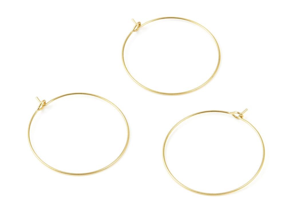 Brass Earring Hoops - Brass Earring Wire 30 - Geometric Earring Findings - Jewelry Supplies - 30x30x0,7mm - PP1503 - DOMEDBAZAAR