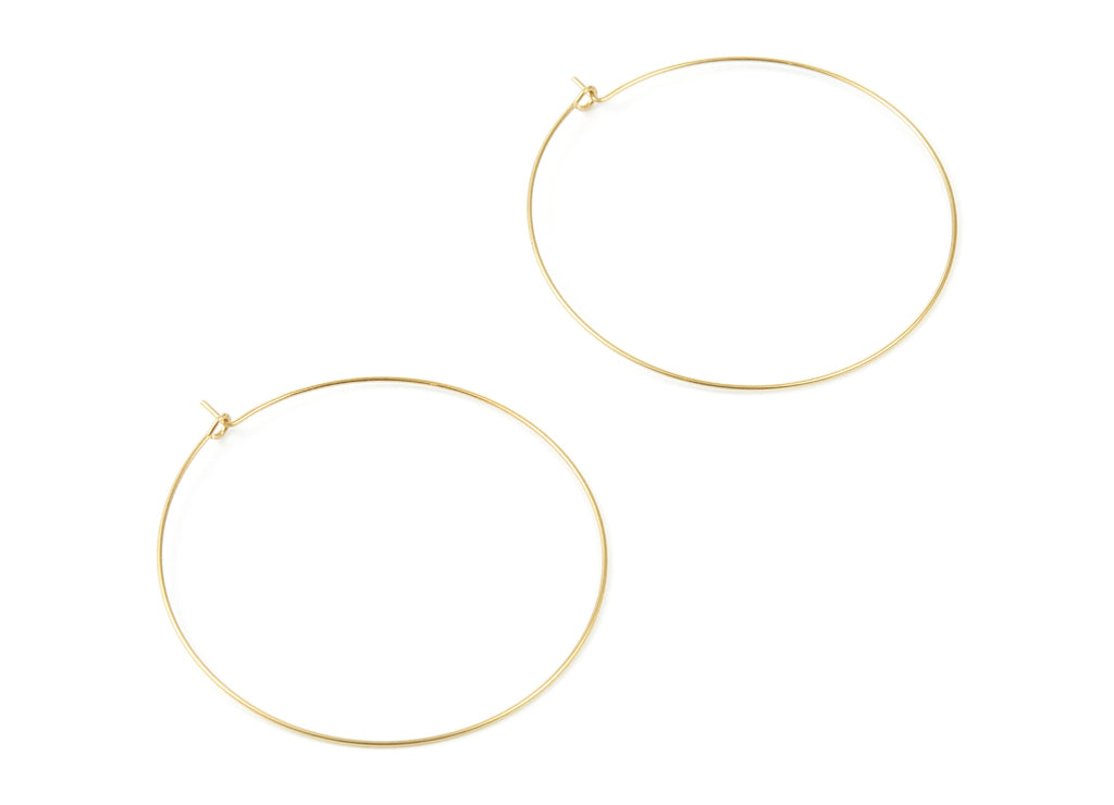 Brass Earring Hoops - Raw Brass Ear Wire 50 - Geometric Earring Findings - Jewelry Supplies - 50x50x0,7mm - PP1507 - DOMEDBAZAAR