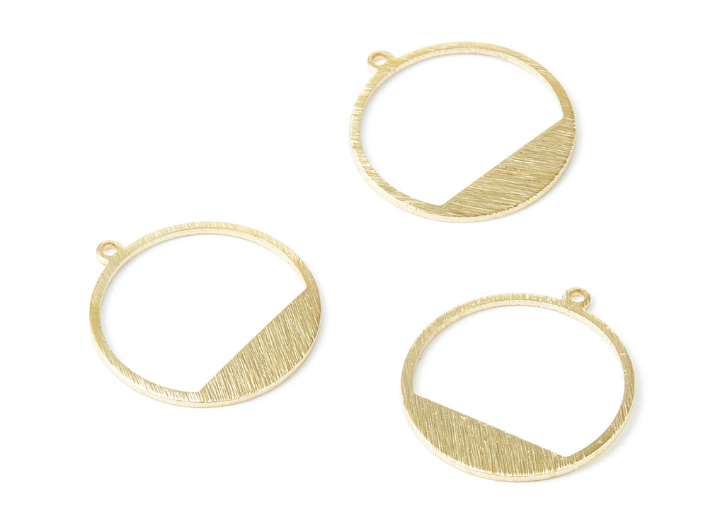 Brass Circle Charms - Textured Circle shape Raw Brass Pendant - Earring Findings - Jewelry Supplies - 22.4x20.5x0.97mm - PP1910 - DOMEDBAZAAR