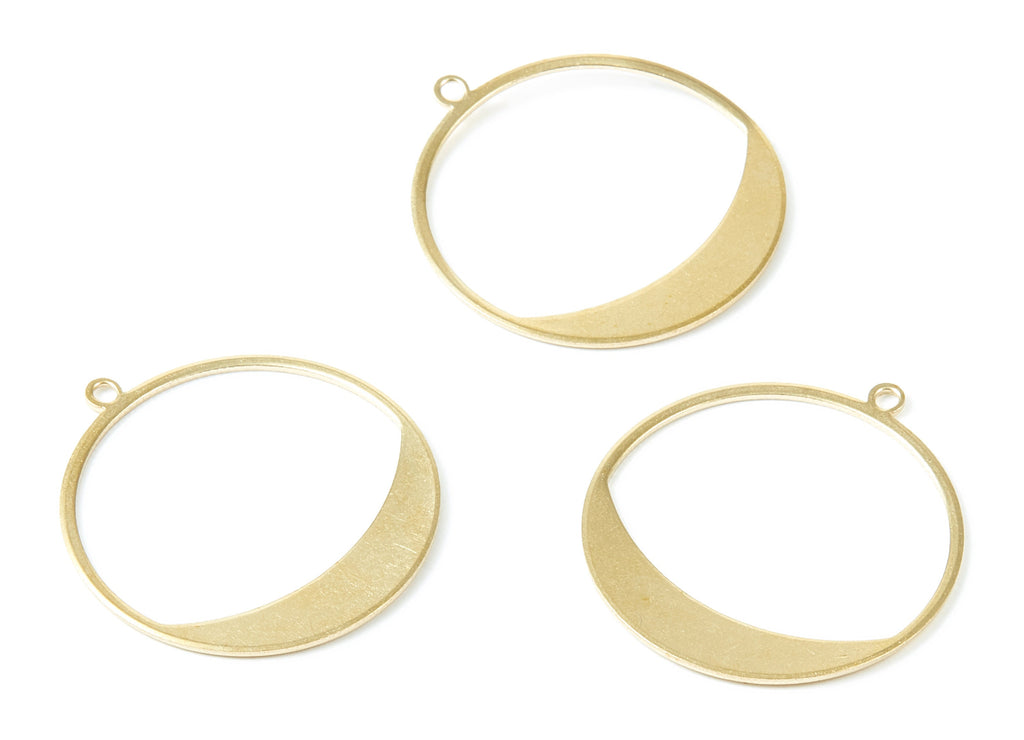 Brass Circle Charms - Circle shape Raw Brass Pendant - Earring Findings - Jewelry Supplies - 30.2x28.18x0.96mm - PP1816 - DOMEDBAZAAR