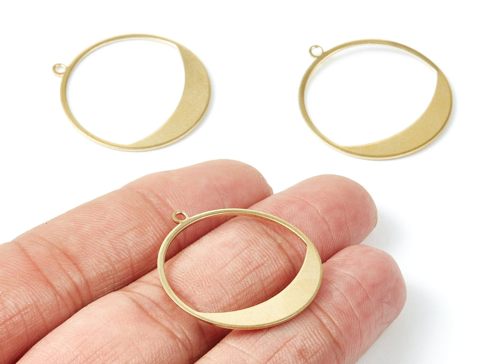 Brass Circle Charms - Circle shape Raw Brass Pendant - Earring Findings - Jewelry Supplies - 30.2x28.18x0.96mm - PP1816 - DOMEDBAZAAR