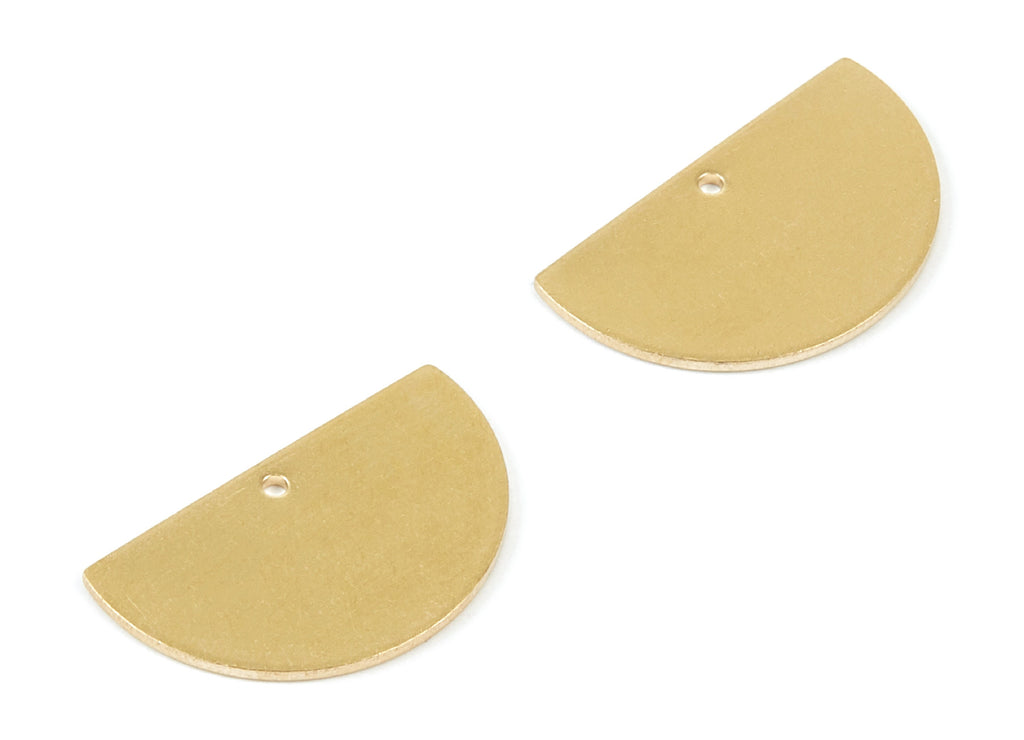Personalized stamping blank - Brass Half Moon Charms - D Shaped Raw Brass Pendant - Earring Findings  - 21,4x13x0,83mm - PP1818 - DOMEDBAZAAR