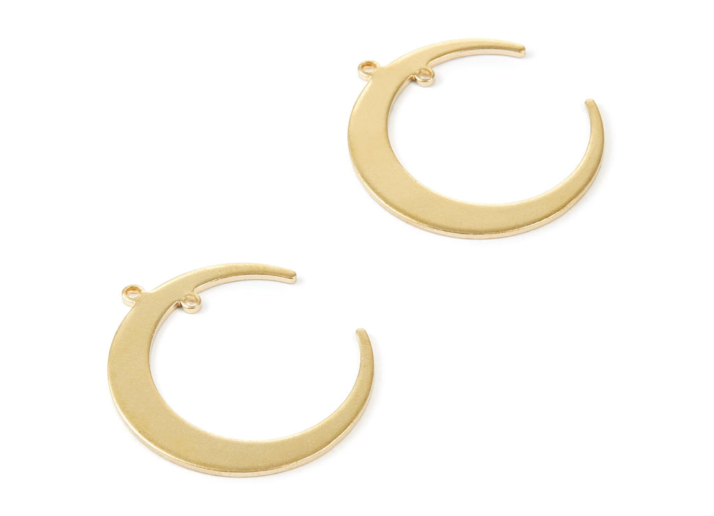 Brass Moon Charms - Moon Shaped Raw Brass Pedants - Earring Findings - Jewellery Supplies - 31x27,36x0,98mm - PP1889 - DOMEDBAZAAR