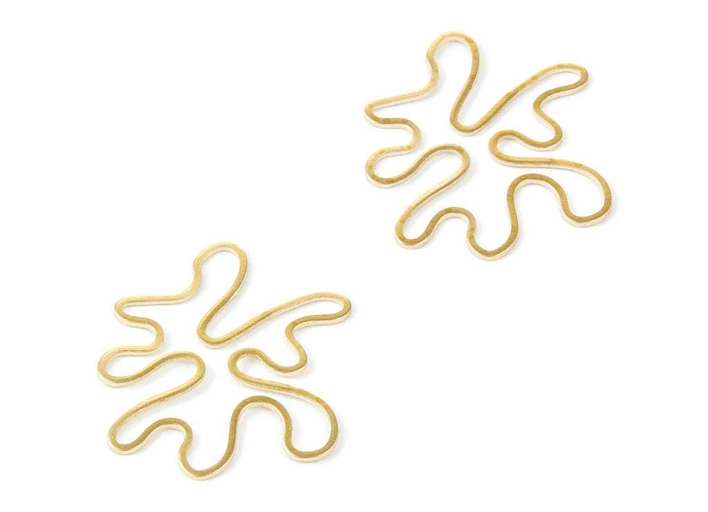 Brass Irregular Charms - Irregular Shaped Raw Brass Pendants - Earring Findings - Jewelry Supplies - 26,3x25,1x0,6mm - PP2031 - DOMEDBAZAAR