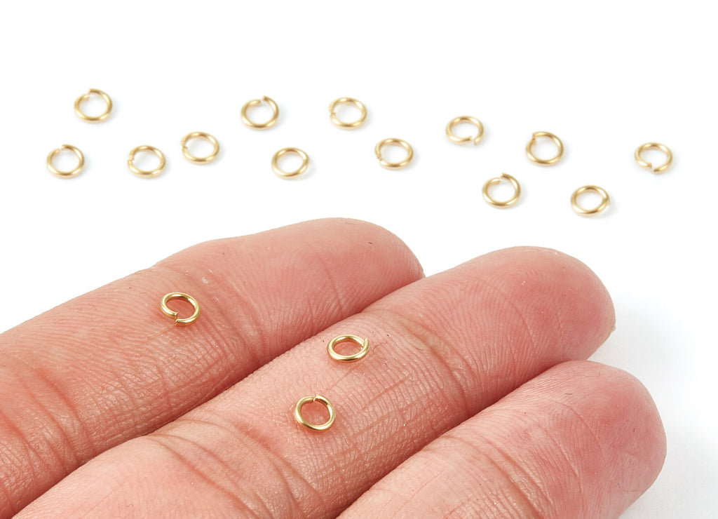 Brass Open Jump Rings - 4x0,7mm - Raw Brass Open Jump Rings - Jewelry Supplies - PP1572 - DOMEDBAZAAR
