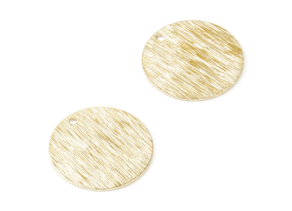 Brass Textured Coin Charms - Textured Coin Shaped Raw Brass Pendant - Earring Findings - Jewelry Supplies - 20.5x20.5x0.63mm - PP1931 - DOMEDBAZAAR