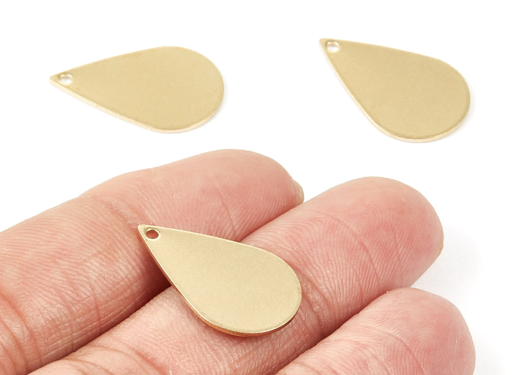Personalized stamping blank - Brass Drop Charms - Drop Shape Raw Brass Pendant - Earring Findings  - 22.25x13.83x0.8mm - PP2137 - DOMEDBAZAAR