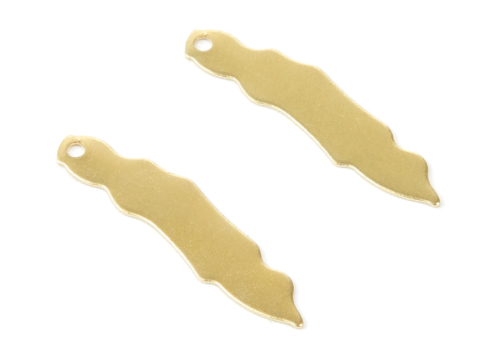 Personalized stamping blank - Brass Irregular Charms -  Irregular Shape Raw Brass Pendant - Earring Findings - 25.74x6x0.4mm - PP2132 - DOMEDBAZAAR