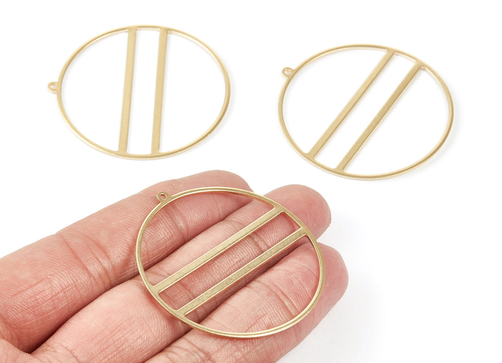 Brass Round Charms - Round Raw Brass Pendant - Earring Findings - Jewelry Supplies - 45.22x43.2x1.15mm - PP2117 - DOMEDBAZAAR