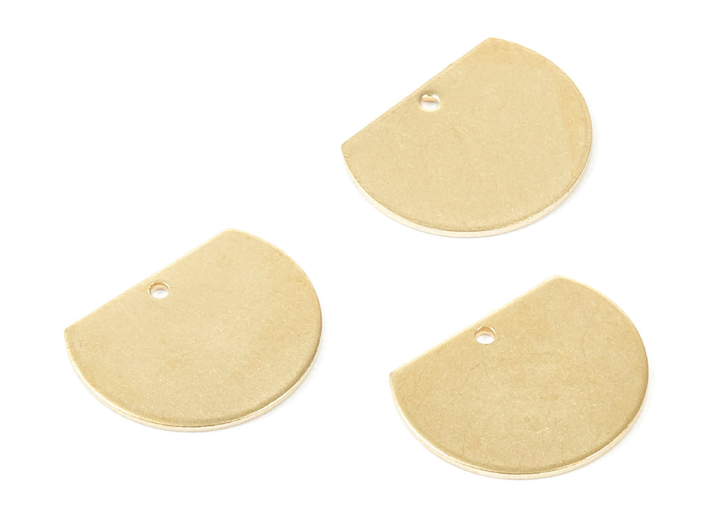 Personalized stamping blank - Brass Geometric Charms - D Shaped Raw Brass Pedants - Earring Findings  - 18.45x14.7x0.8mm - PP1811 - DOMEDBAZAAR