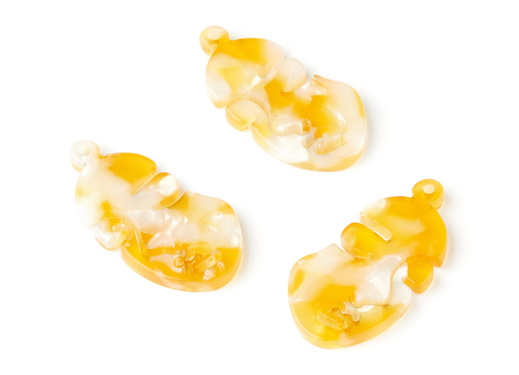 Acetate Face Earring Charms - Face Shaped Pendant - Earring Findings - Jewelry Supplies - Color Code:A43 - 33.56x17.33x2.94mm - AC1369R - DOMEDBAZAAR