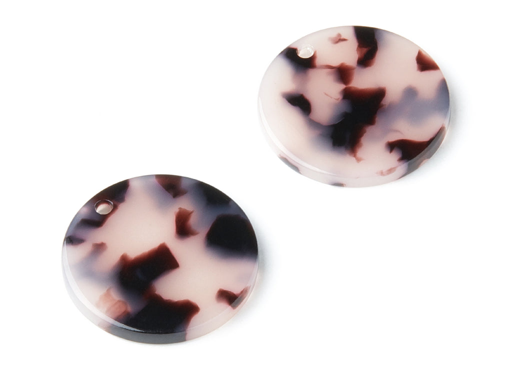 Acetate Acrylic Earring Charms - Blonde Tortoise Shell Earrings - Circle Shaped Pendant - Color Code: A06 - 21.85x21.85x2.68mm - AC1170S - DOMEDBAZAAR