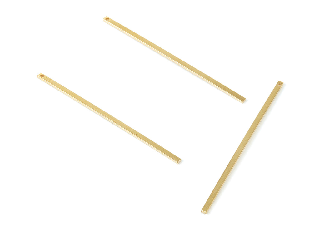 Brass Strip Charms - Raw Brass Strip Pendants - Earring Findings - Jewelry Supplies - 60x2x1mm - PP2018 - DOMEDBAZAAR