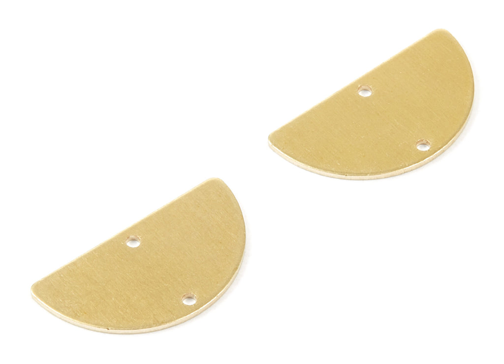 Personalized stamping blank - Brass Half Round Charms - Half Round Shaped Raw Brass Connector with 2 Holes - 25x13x0.76mm - PP1766 - DOMEDBAZAAR