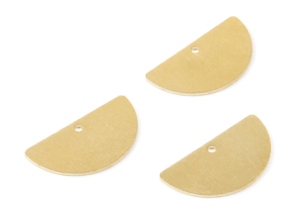 Personalized stamping blank - Brass Half Round Charms - Half Round Shaped Raw Brass Pedants - Earring Findings - 24.5x13x0.8mm - PP1754 - DOMEDBAZAAR