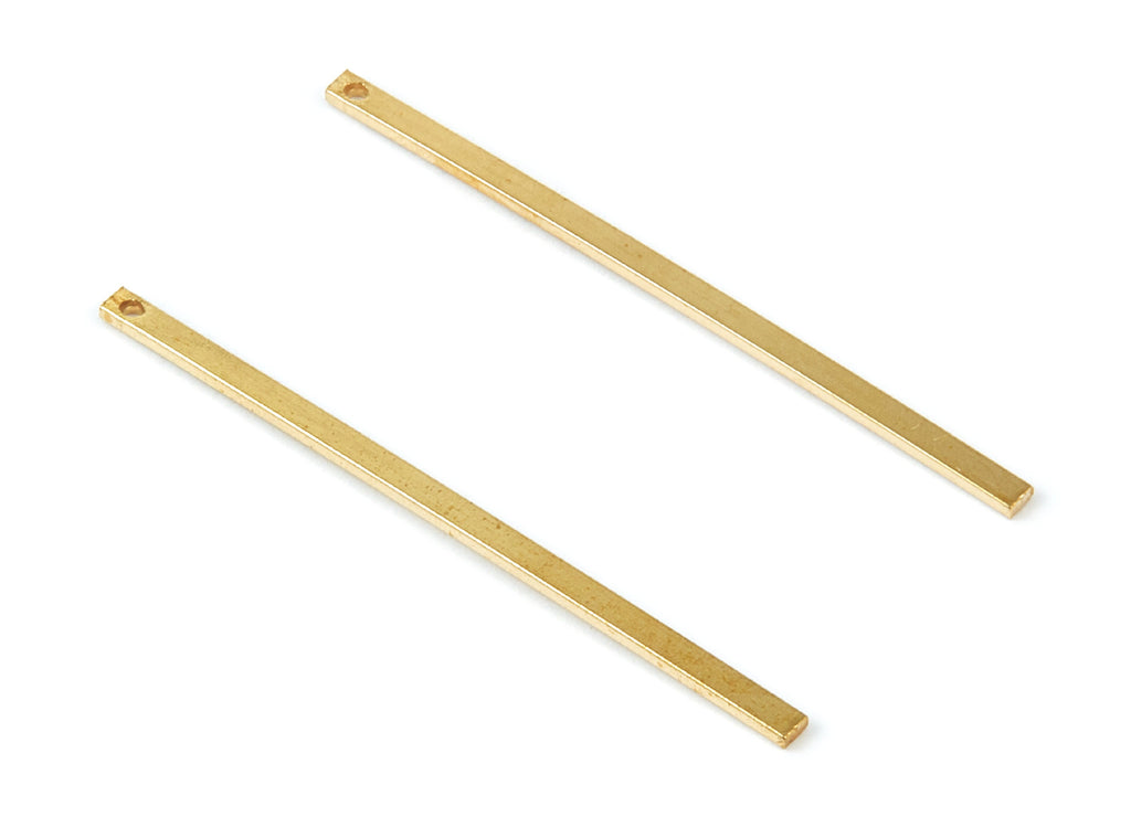 Brass Strip Charms - Raw Brass Strip Pendants - Earring Findings - Jewelry Supplies - 45x2x1mm - PP2038 - DOMEDBAZAAR
