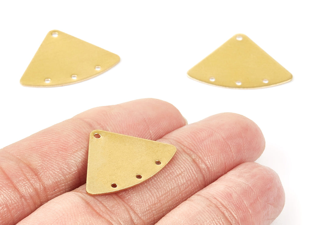 Personalized stamping blank - Brass Triangle Charms - Triangle Raw Brass Connectors With 4 Holes - Jewelry Supplies - 26x18x0.55mm - PP1762 - DOMEDBAZAAR