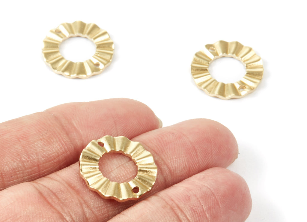 Brass Round Charms - Round Raw Brass Connector With 2 Holes - Jewelry Supplies - 18x18x1.64mm - PP1742 - DOMEDBAZAAR